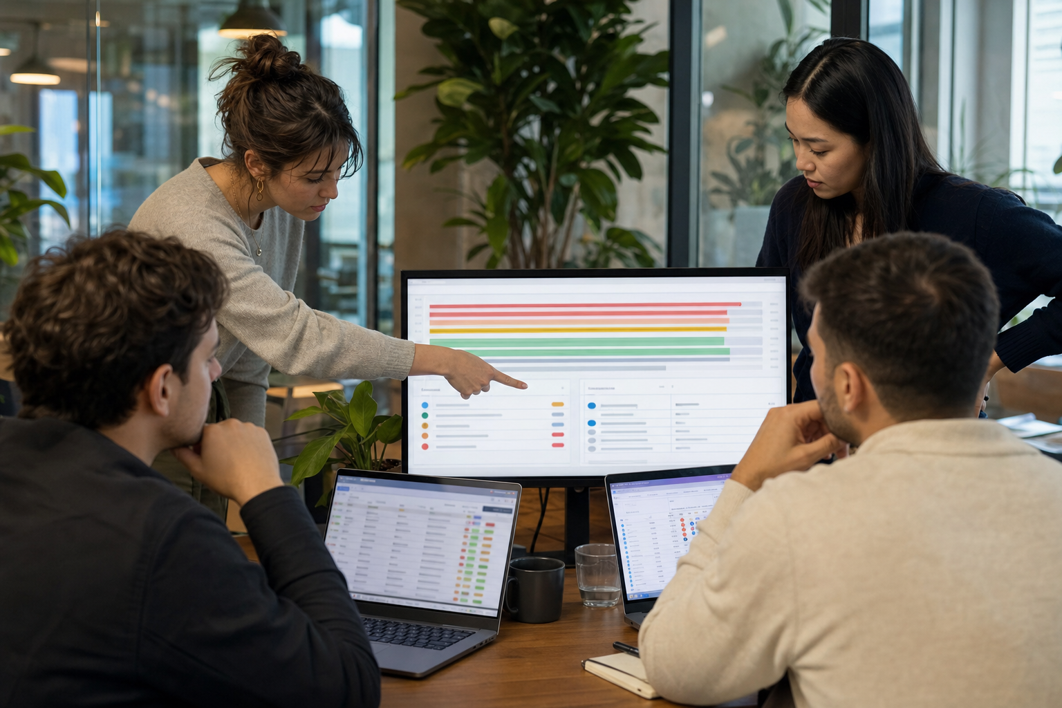 Agency team reviews a workload capacity sheet while deciding whether another AI assistant account will fit.