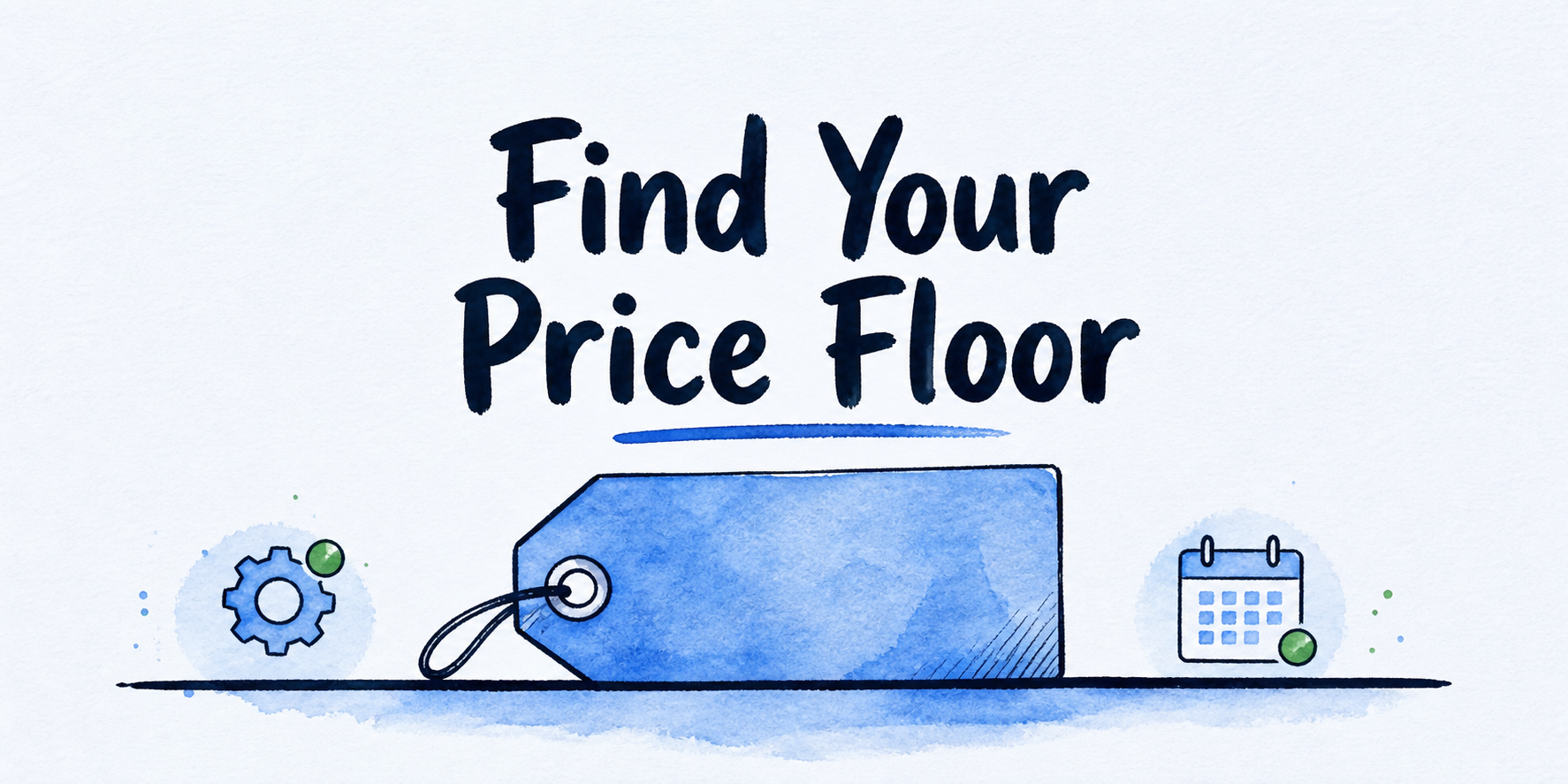 Hand-drawn editorial illustration for Calculate Your AI Chatbot Agency Price Floor