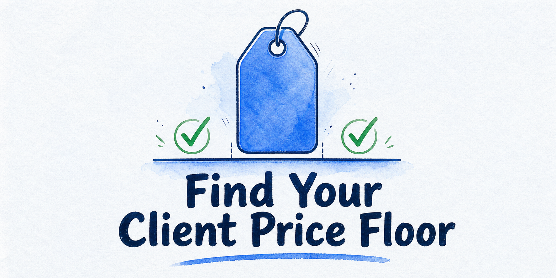 Hand-drawn editorial illustration for AI Chatbot Agency Pricing: Calculate a Client Price Floor