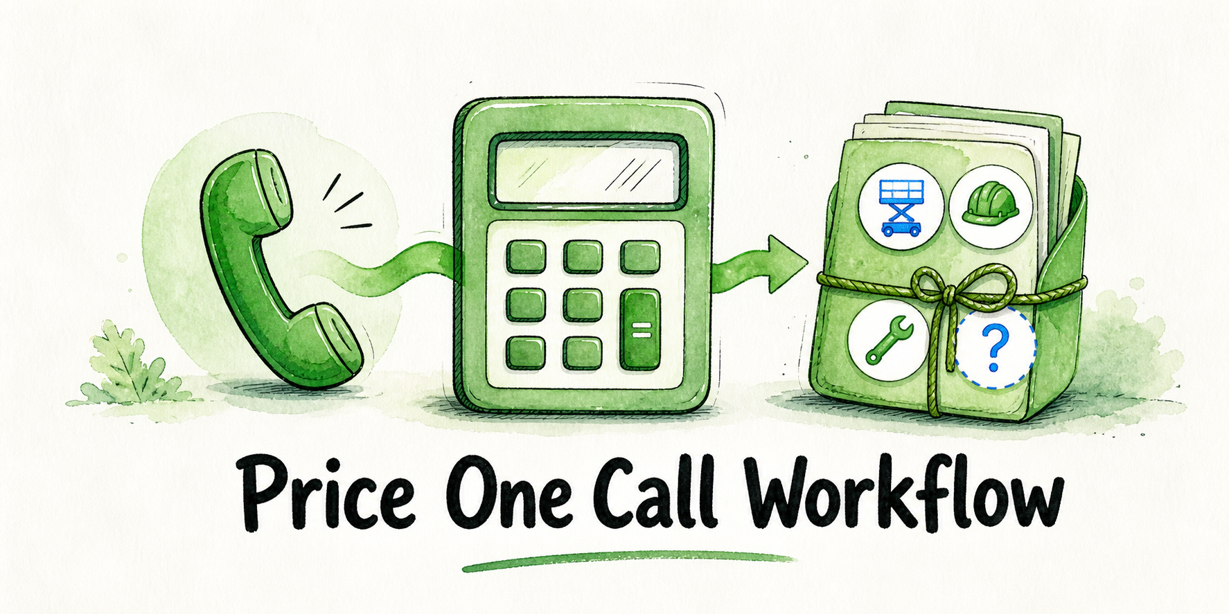 A phone call flows through a calculator, separating platform, labor, service, and unresolved costs into a single workflow total.