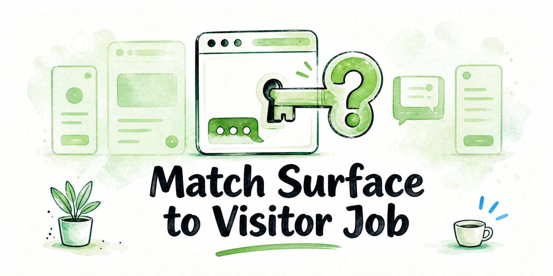 A visitor question fits into a page-level chatbot surface while alternative surfaces remain secondary.