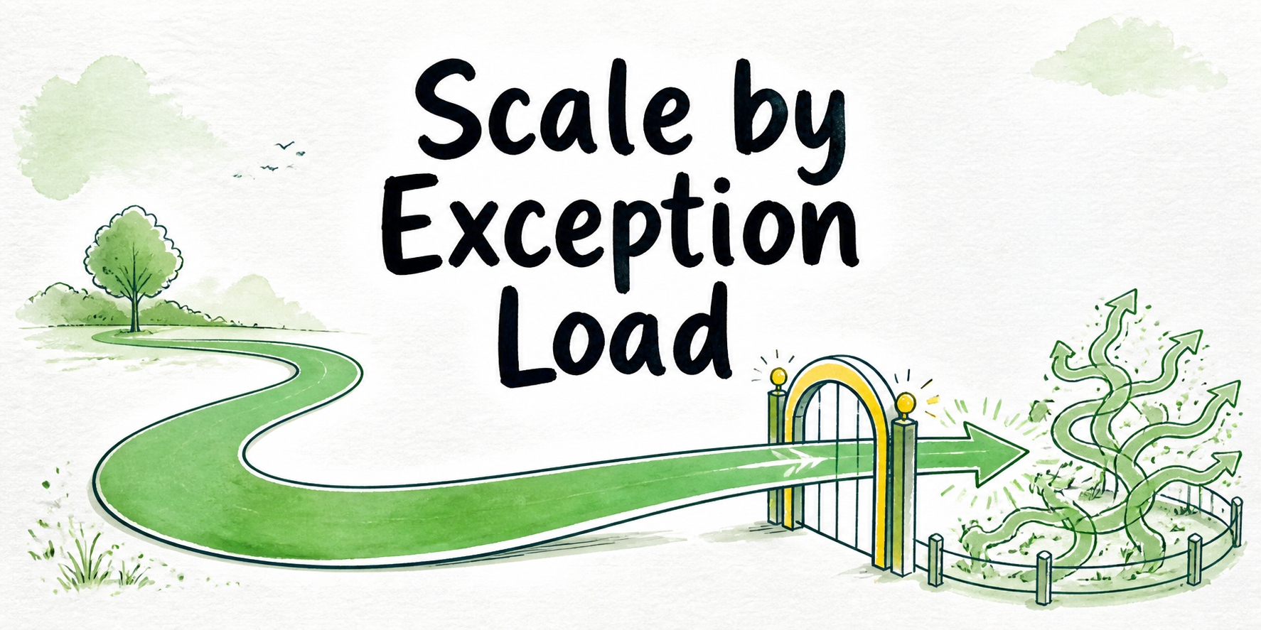 A repeatable deployment path advances while tangled exception routes are contained beside a clear capacity boundary.