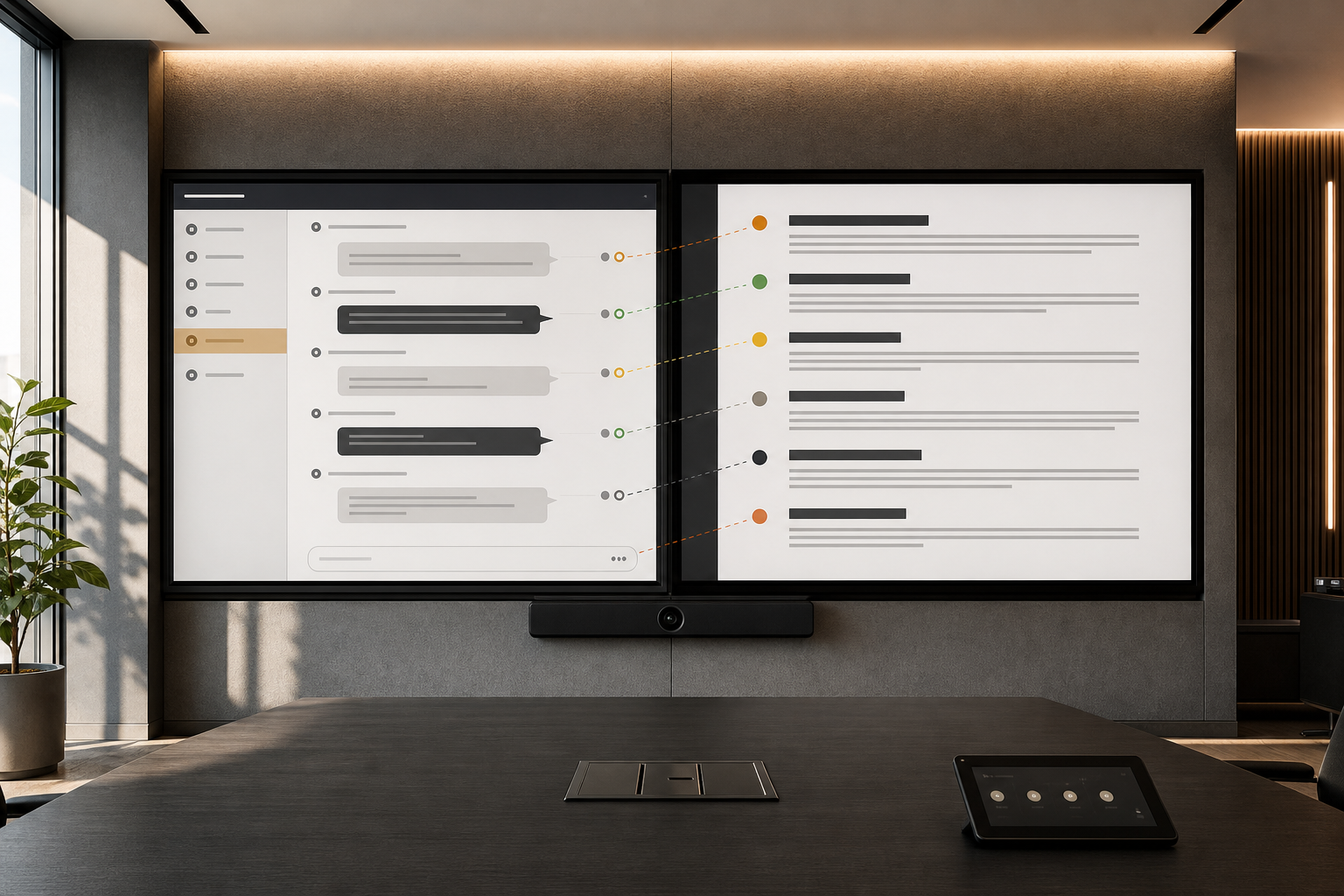 A procurement review pairs chatbot trial results with written security, privacy, limit, and pricing evidence.